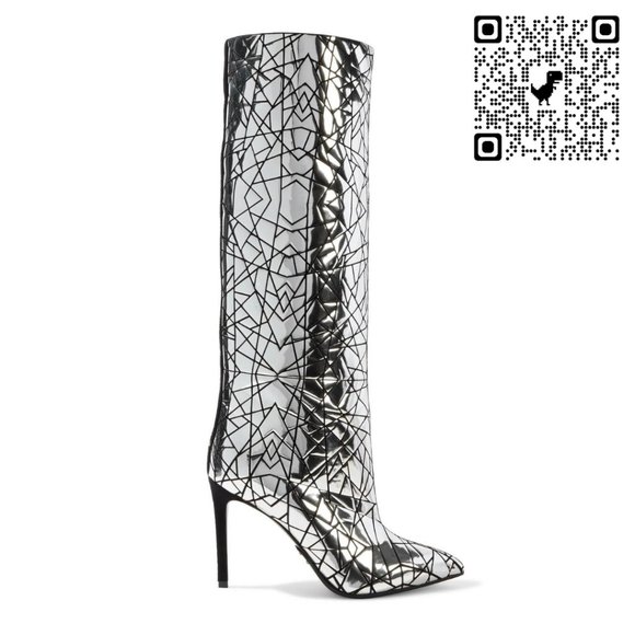 BALMAIN Joris Mosaic Embellished Suede Knee Boots - Picture 2 of 5